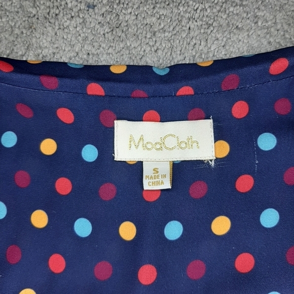 Modcloth Polka Dot V Neck Button Front Tank Top - Picture 6 of 10